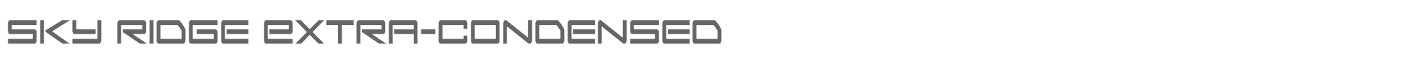 Sky Ridge skyridgeextracond.ttf font preview