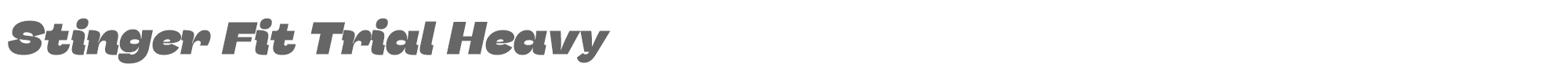 Stinger StingerFitTrial-HeavyItalic.ttf font preview