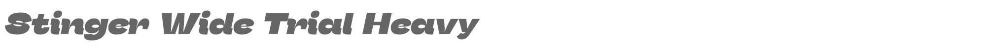 Stinger StingerWideTrial-HeavyItalic.ttf font preview