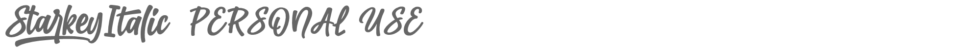 Starkey StarkeyItalic_PERSONAL_USE.ttf font preview