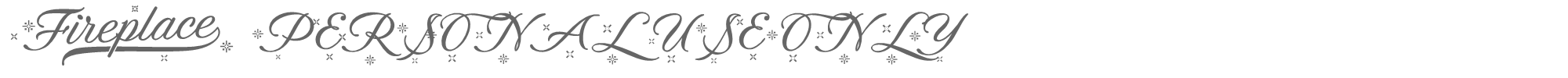 Sample characters Fireplace Font