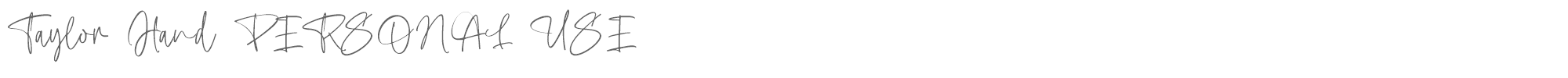 Sample characters Taylor Hand Font
