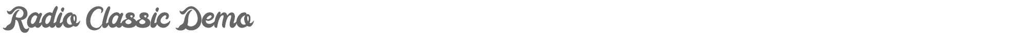 Sample characters Radio Classic Font