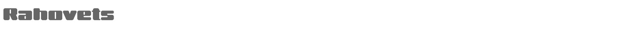 Sample characters Rahovets Font