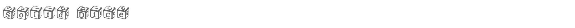 Sample characters Solid Dice Font