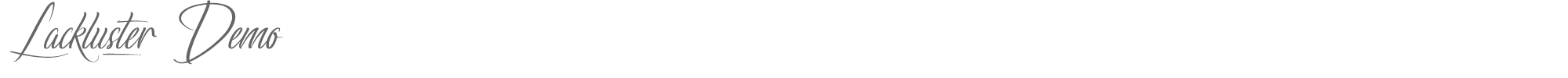 Sample characters Lackluster Font