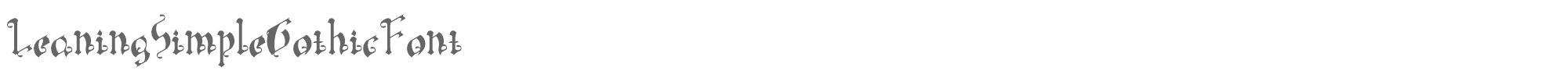 Sample characters Leaning Simple Gothic Font Font