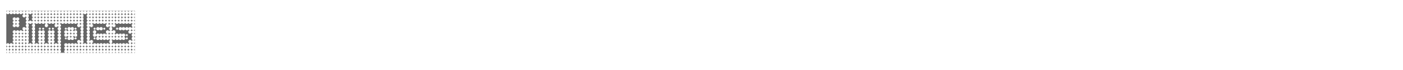 Sample characters Pimples Font