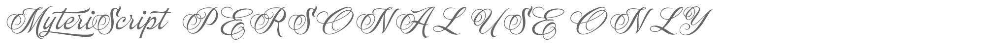 Sample characters Myteri Script Font