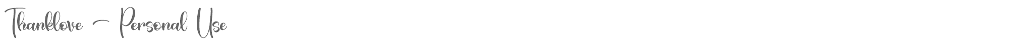 Sample characters Thanklove Font