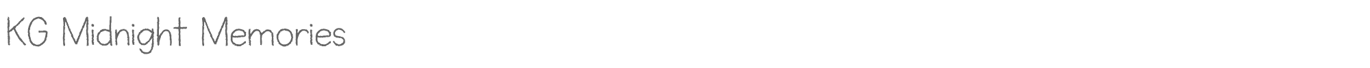 Sample characters KG Midnight Memories Font