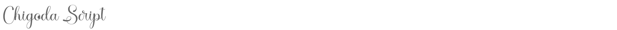 Sample characters Chigoda Script Font