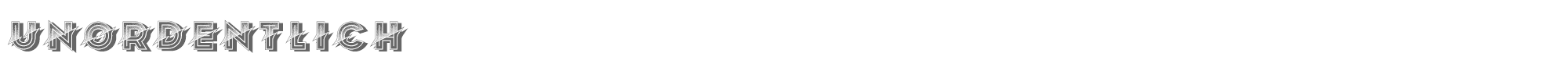 Sample characters Unordentlich Font