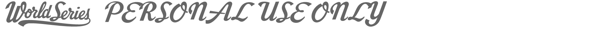 Sample characters World Series Font