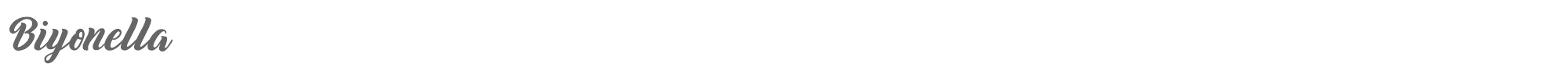 Sample characters Biyonella Font