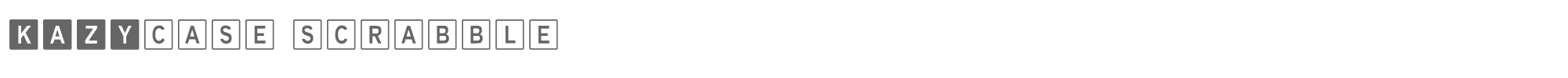 Sample characters KazyCase Scrabble Font