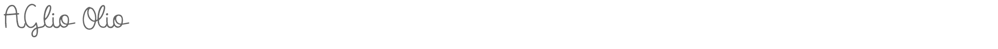 Sample characters Aglio Olio Font