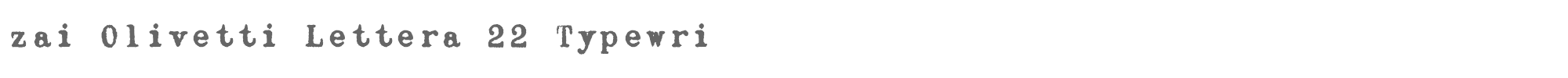 Sample characters zai Olivetti Lettera 22 Typewriter Font