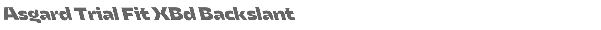 Asgard Fit AsgardTrial-FitXboldBackslant.ttf font preview