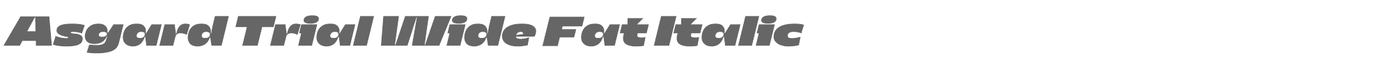 Asgard Wide AsgardTrial-WideFatItalic.ttf font preview