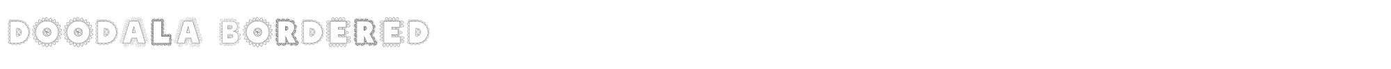 Sample characters Doodala Bordered Font