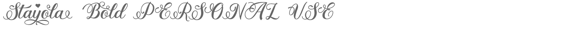 Sample characters Stayola Font