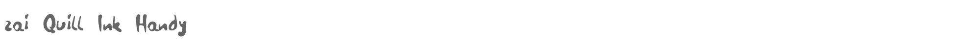 Sample characters zai Quill Ink Handy Font