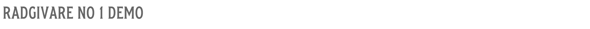 Sample characters Radgivare No 1 Font