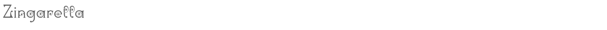 Sample characters Zingarella Font