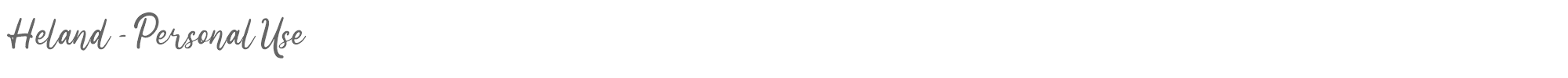 Sample characters Heland Font