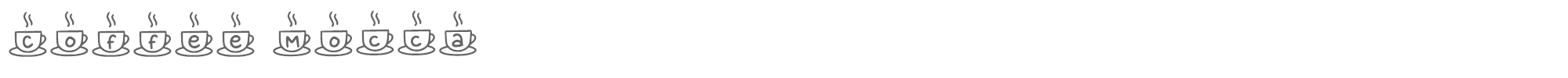 Sample characters Coffee Mocca Font