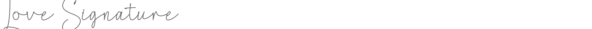 Sample characters Love Signature Font