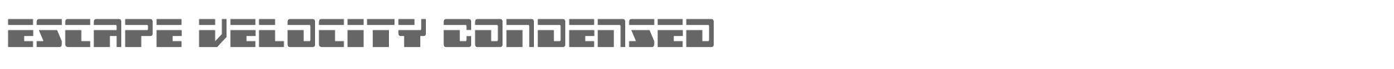 Escape Velocity escapevelocitycond.ttf font preview