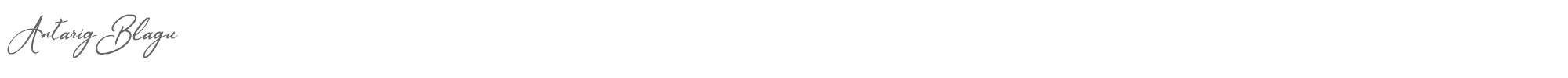 Sample characters Antarig Blagu Font