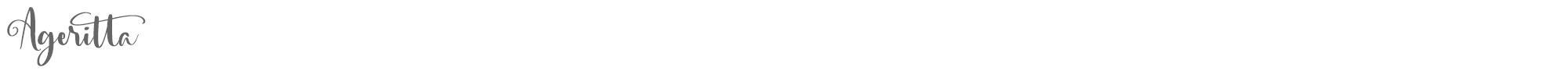 Sample characters Ageritta Font