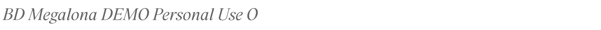Sample characters BD Megalona Font
