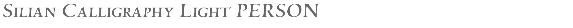 Silian Calligraphy SilianCalligraphyLight_PERSONAL_USE_ONLY.otf font preview