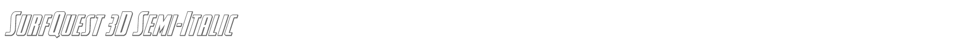 SurfQuest surfquest3dsemital.ttf font preview
