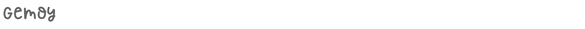 Sample characters Gemoy Font