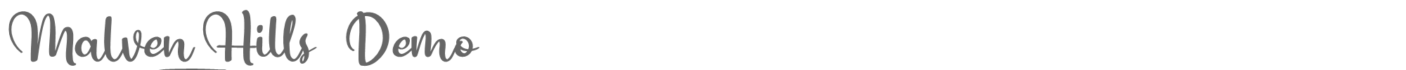 Sample characters Malven Hills Font
