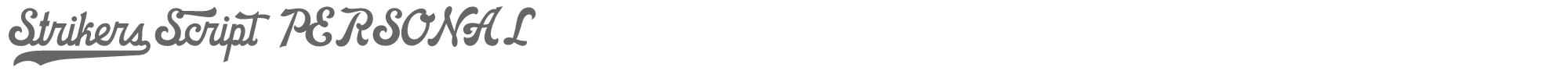Sample characters Strikers Script Font