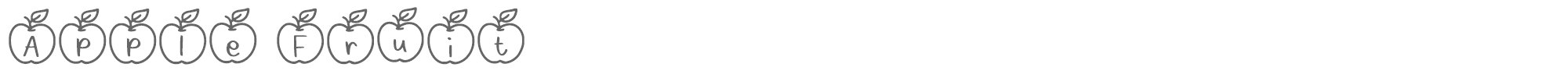 Sample characters Apple Fruit Font