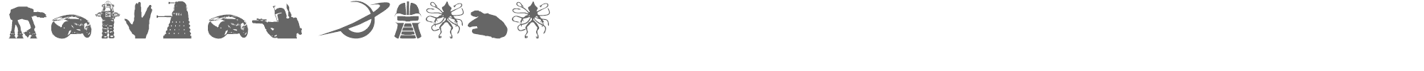 Sample characters World of SciFi Font