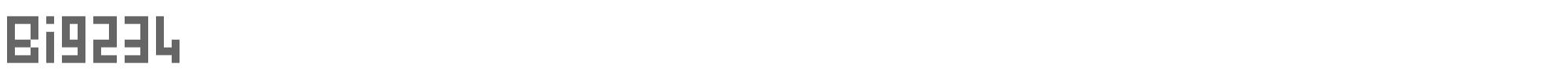 Sample characters Big234 Font