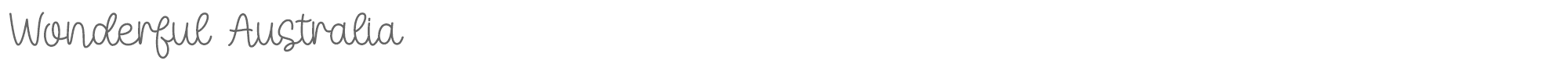 Sample characters Wonderful Australia Font
