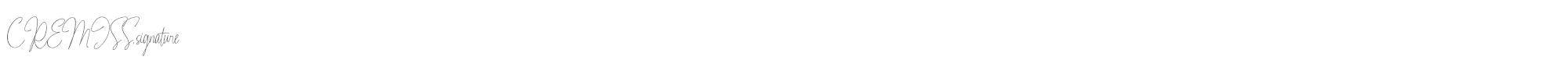 Sample characters Cremiss Signature Font