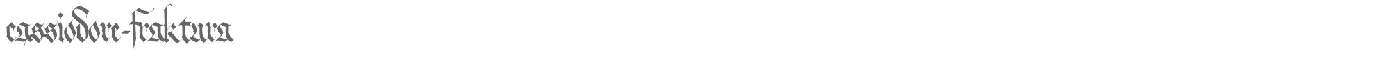 Sample characters Cassiodore Fraktura Font