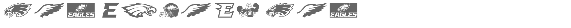 Sample characters Fly Eagles Fly Font