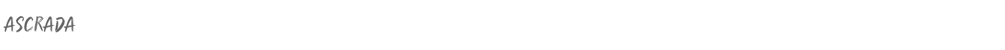 Sample characters Ascrada Font