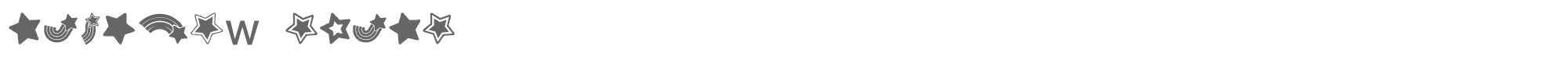 Sample characters Rainbow Stars Font